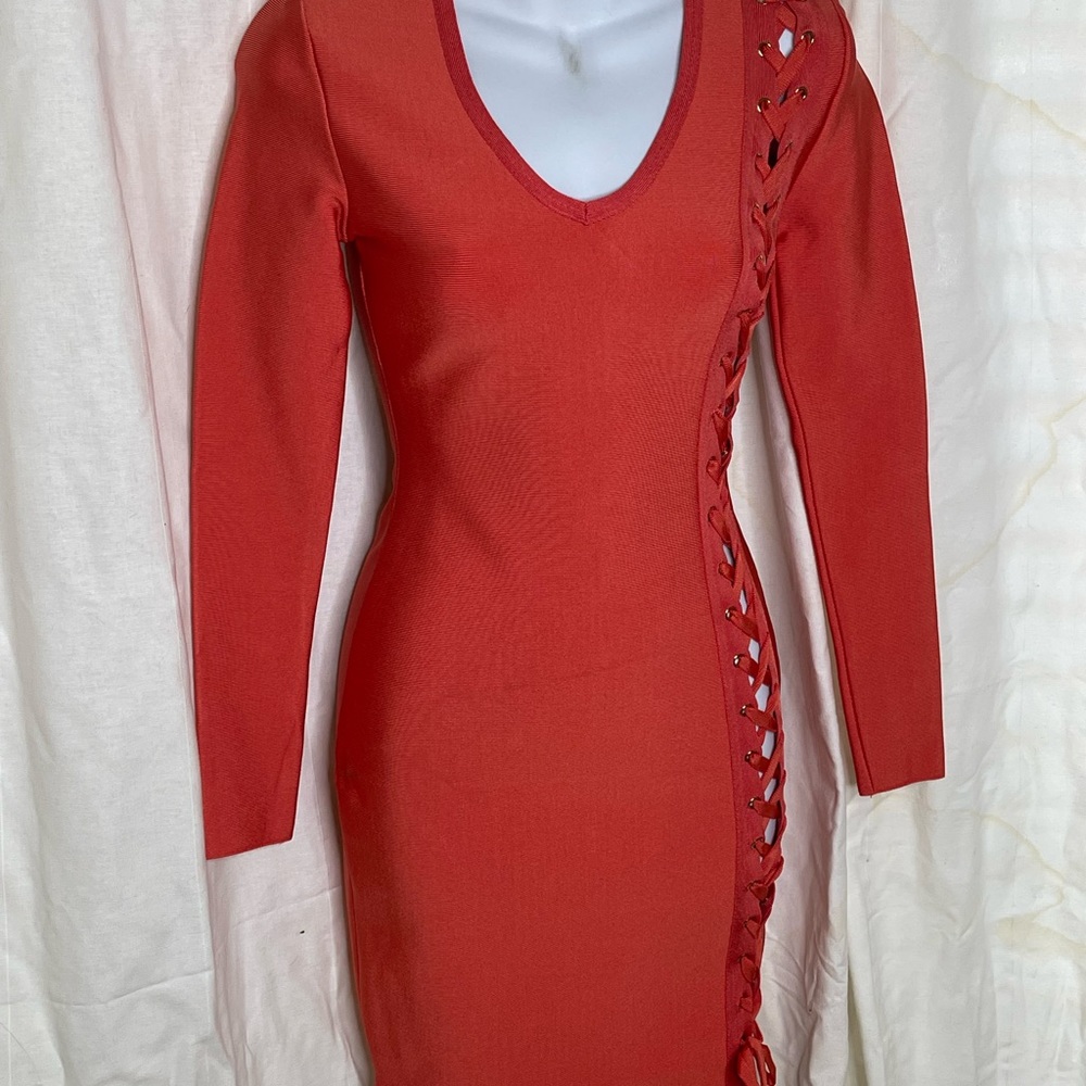 Bodycon Orange Dress - Picture 6 of 8